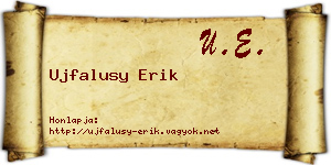 Ujfalusy Erik névjegykártya